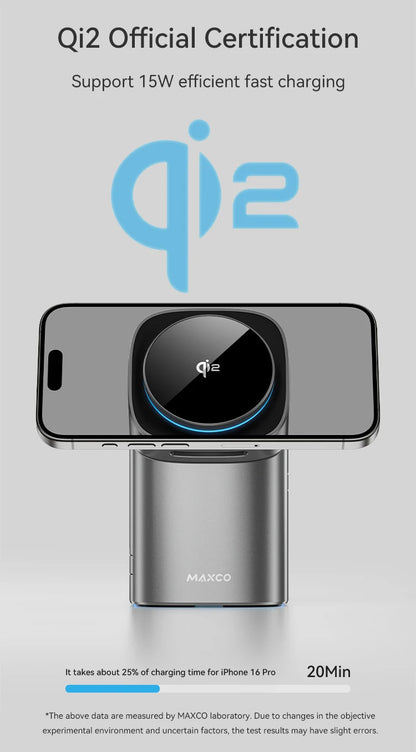 Qi2 Auto-rotate Touch Magnetic 3 in 1 Wireless Charger Fast Charging 15W for IPhone 12/13/14/15/16, for Iwatch & AirPods