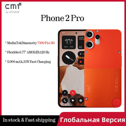 CMF Phone 2 Pro Global Version 6.77 AMOLED 120Hz MediaTek Dimensity 7300 Pro 5G  5000 mAh   Main Camera 50MP  33W