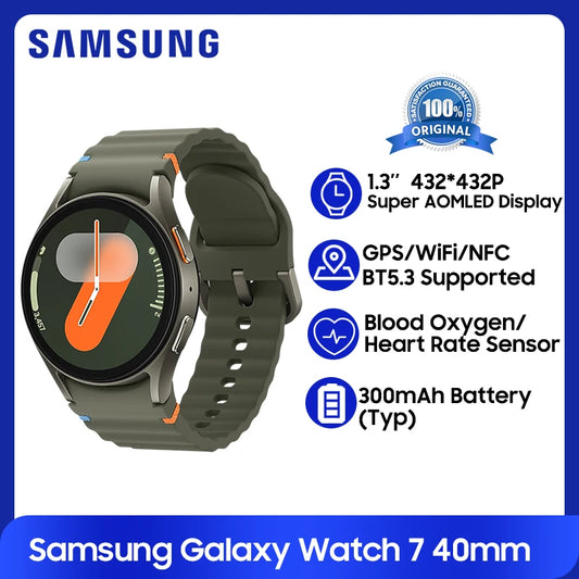 Samsung Galaxy Watch 7 40mm NFC Smartwatch 1.3'' Super AMOLED Display WiFi GPS Watch 300mAh Battery With Galaxy AI For S24 Plus
