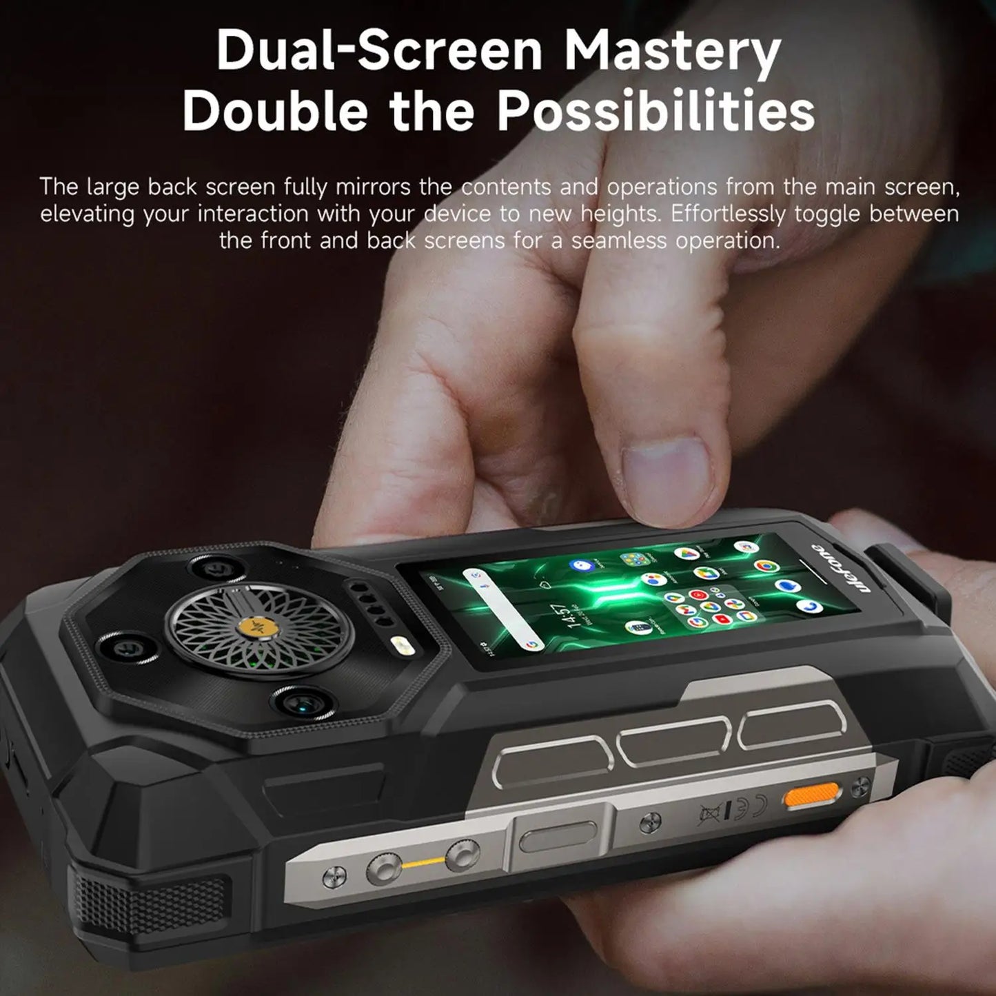 Ulefone Armor 33 Pro Rugged Smartphone 5G Dual Screen 6.95" 120Hz 16GB+512GB 25500mAh Battery 66W 64MP Night Vision NFC