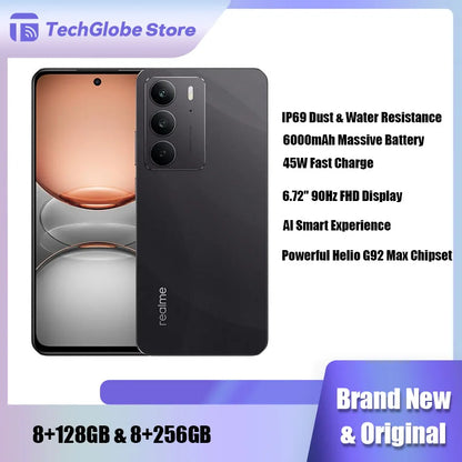 Realme C75 4G Smartphone 6.72'' 8GB RAM 128GB 256GB ROM IP69 Dust Water Resistance Military Grade 5828mAh 45W Fast Charger phone