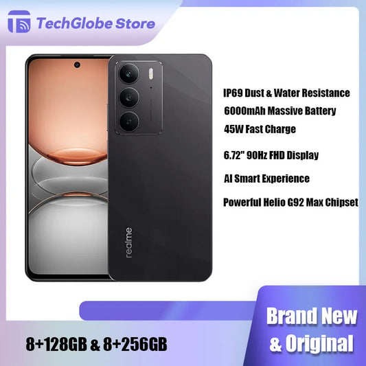 Realme C75 4G Smartphone 6.72'' 8GB RAM 128GB 256GB ROM IP69 Dust Water Resistance Military Grade 5828mAh 45W Fast Charger phone