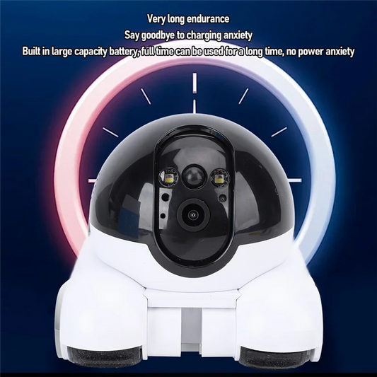 2MP Double Lens Indoor Security Camera 5200Mah Rechargeable Battery APP Remote Control Pet Robot Camera For Cats Dogs