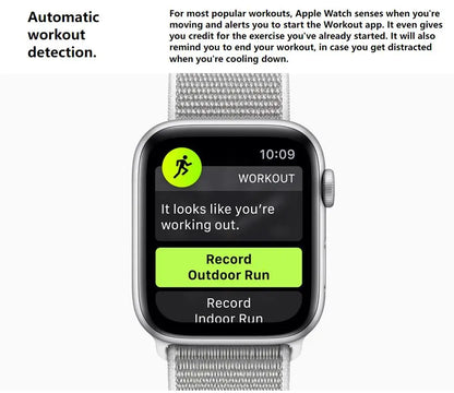100% Original Apple Watch Series 4 Smartwatch 40MM/44MM GPS Aluminum with Sport Band (Renewed)