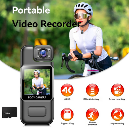 Wifi Mini Camera 4K HD Digital Video Recorder 180° Rotatable Lens Portable Action Camera Recorder 128G