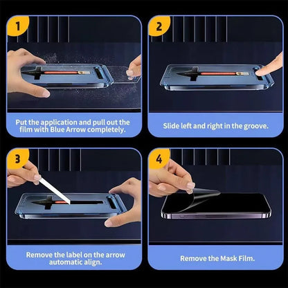 2 Pack For IPhone 17 Pro Max 16 15 Pro Tempered Glass Screen Protector  Auto Dust-Elimination Installation Bubble Free HD Clear