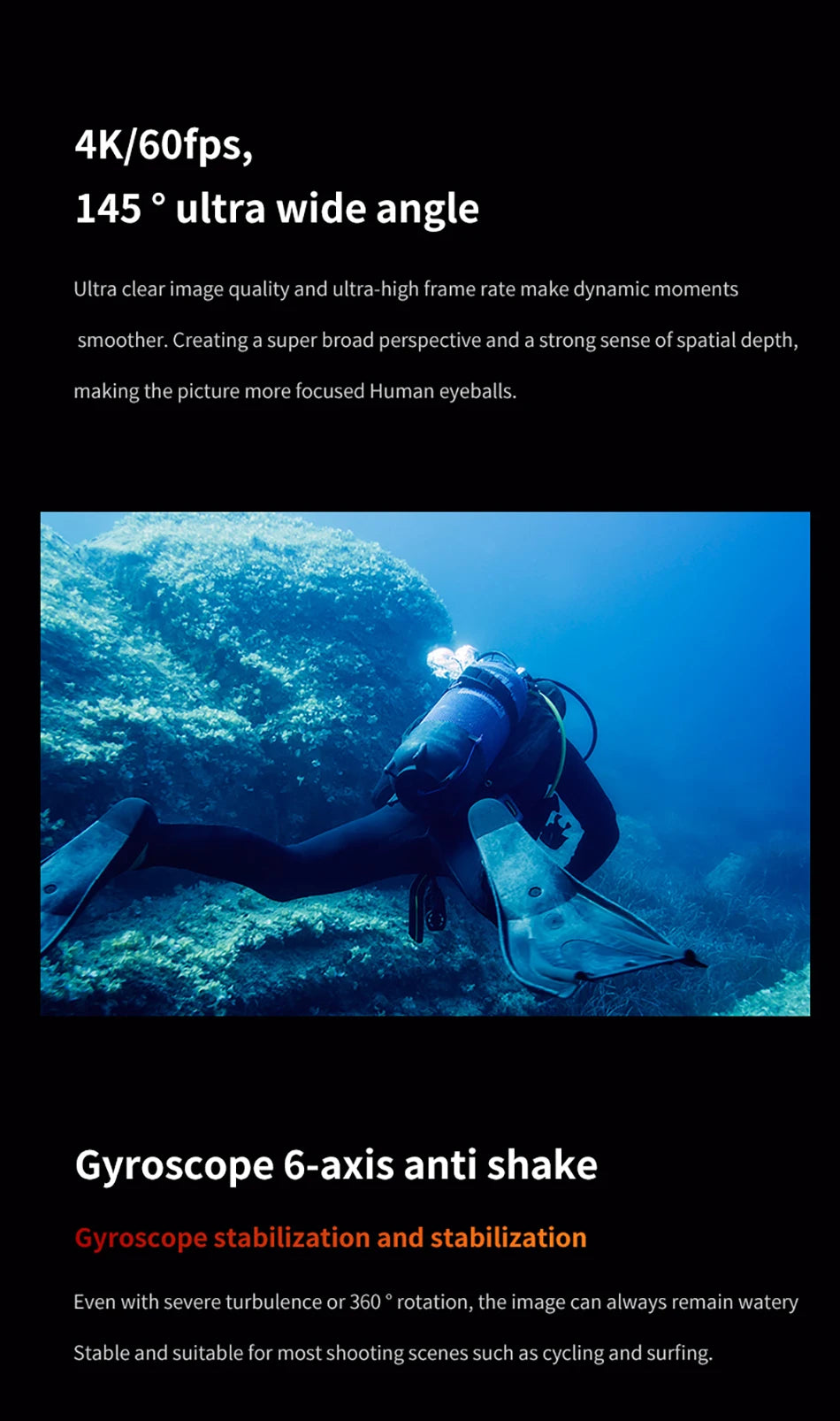 5K Action Camera V10 Electronic Image Stabilization 2" Touch LCD 4K Waterproof Action Camera Dashcam Motion Detection