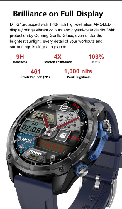 2025 NEW GPS Smart Watch with Offline Map 30m Waterproof 860mAh Big Battery Military Smartwatch Men 4GB Storage Video Player