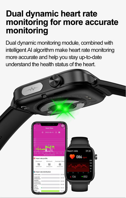 AI Diagnostic Detector Smart Watch Women Blood Lipid and Uric Acid Body Composition Test Women Menstrual Health Tracker 2025 New