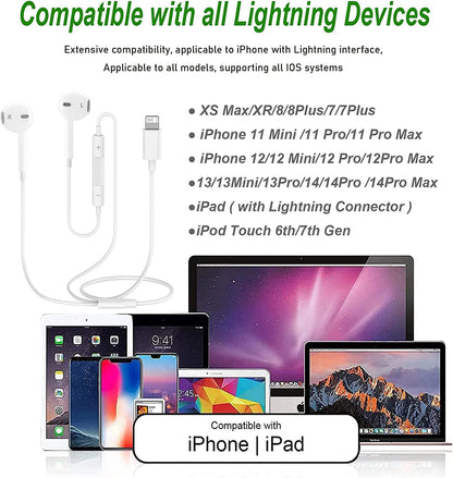 Original Headphones For Apple iPhone 16 15 14 13 11 12 Pro Max Plus In-ear Lightning 3.5MM Wired Bluetooth Earphones Accessories - Universal Market