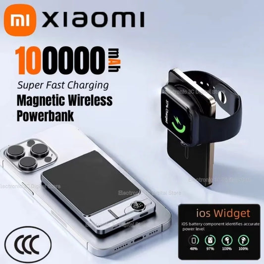 Xiaomi 100000mAh Magnetic Wireless PowerBank CCC Certification Fast Charging External Battery for Magsafe For iPhone Samsung New