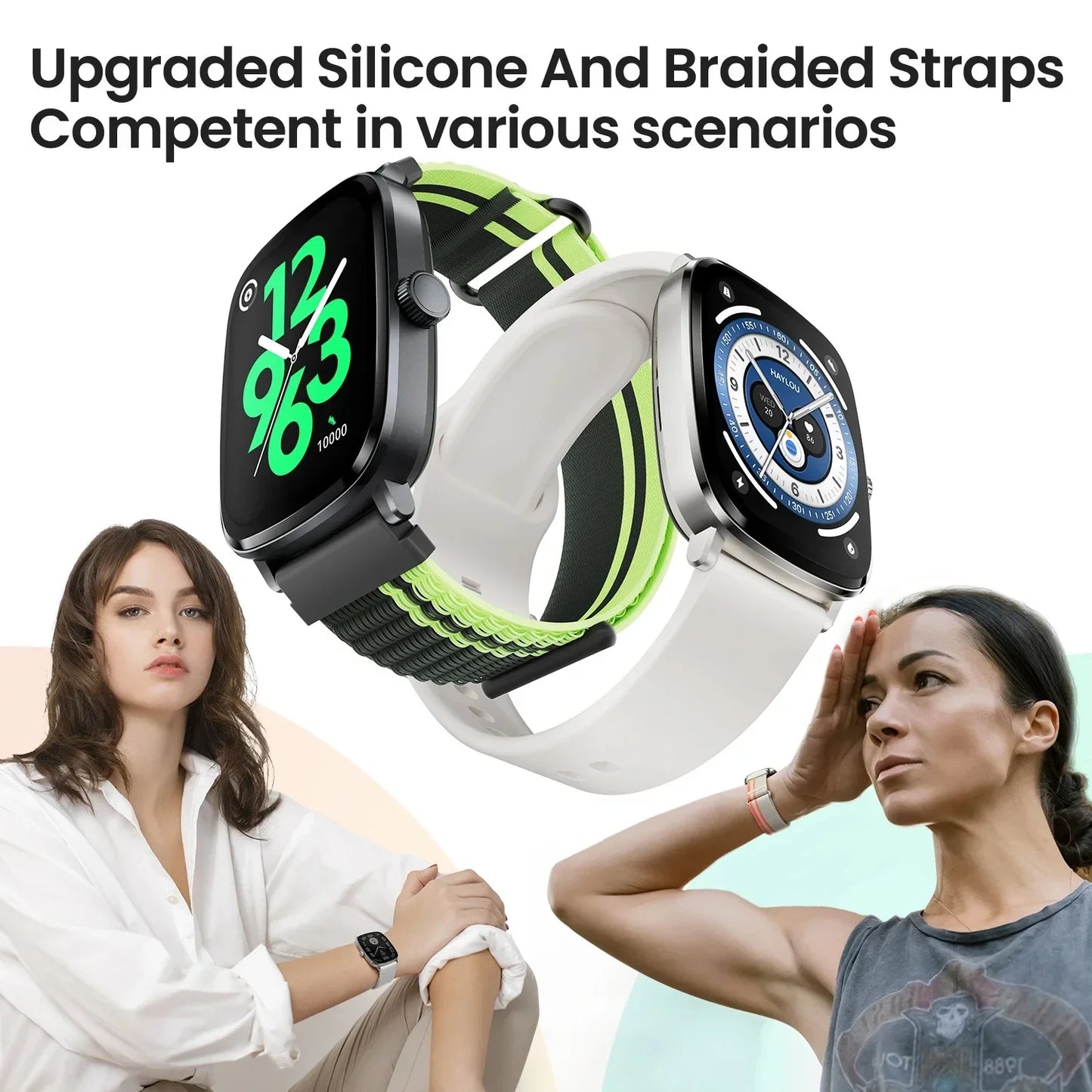 HAYLOU RS5 Smart Watch Men 2.01'' AMOLED Display 24H Health Monitoring Bluetooth Phone Calls AI Voice Assistant Sport Smartwatch