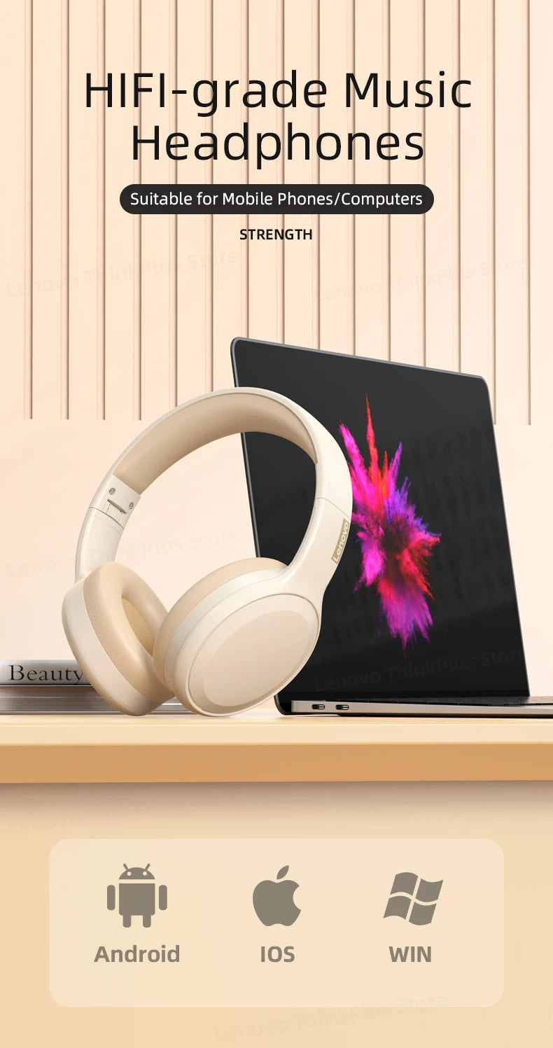 Original Lenovo th30 wireless earphone Bluetooth earphone 5,0 foldable headset sports earphone gaming earphone - Universal Market