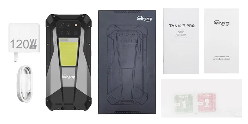 Unihertz Tank 3 Pro 8849 with 100 Lumens 120Hz Projector ,32GB/36GB RAM,512GB ROM,23800mAh 120W Fast Charger,5G,200MP Camera