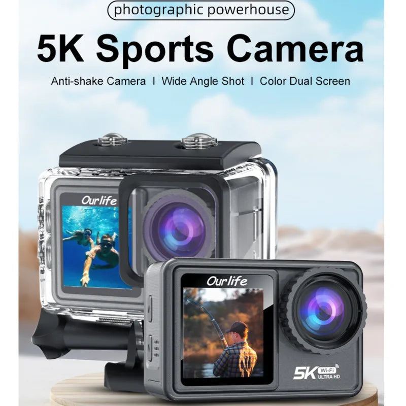 5K HD Outdoor Sports Camera Video Recording Action Shoot Stabilization Underwater Waterproof Photography Cam CarDriving Recorder