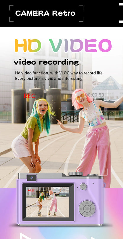 Kid Digital Camera for Children Camcorder Rechargeable Cameras Vlogging Camera 2.4" Rechargeable for Kid Beginner Photography - Universal Market
