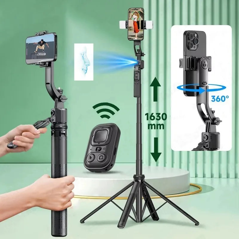 FGCLSY 360 ° rotation Selfie Stick Gimbal Stabilizer With Bluetooth Remote Intelligent AI Follow-Up Anti Shake For Smartphone