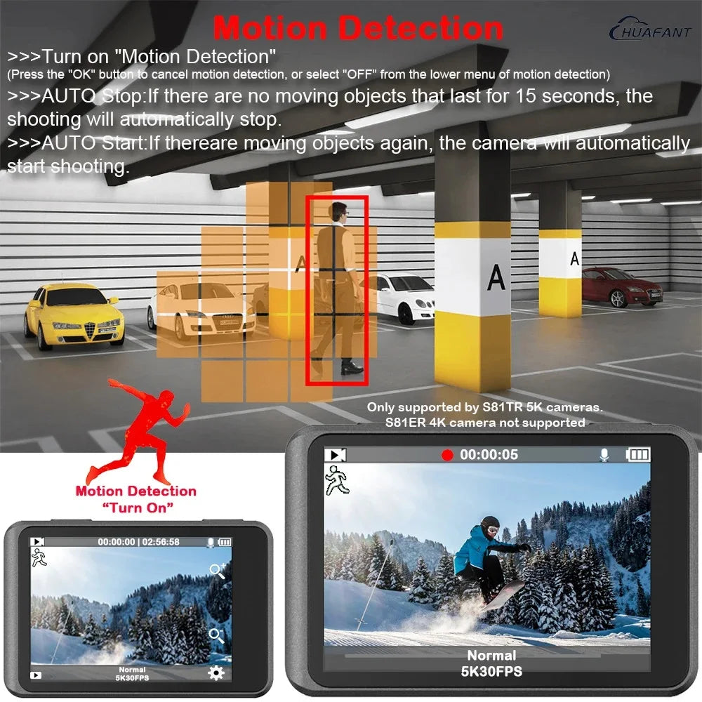 2" IPS Dual Screen Action Camera 5K 30FPS  4K 60FPS 48MP EIS Video With Optional Filter Lens 1080P Webcam Vlog WiFi Sports Cam