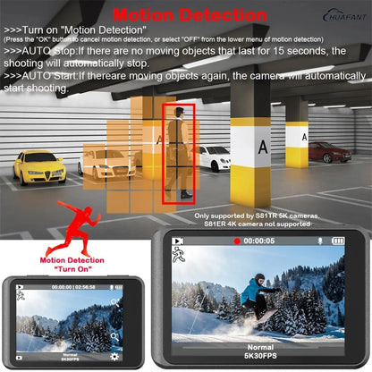 2" IPS Dual Screen Action Camera 5K 30FPS  4K 60FPS 48MP EIS Video With Optional Filter Lens 1080P Webcam Vlog WiFi Sports Cam
