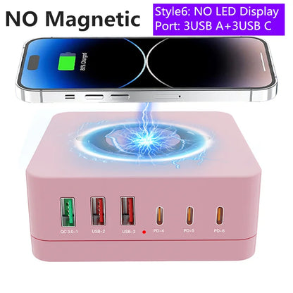 1080W GaN USB C Charger 8-Port Desktop Charger Type C 330W PD3.0 PPS QC3.0 Fast Charging for MacBook Tablet Samsung iPhone 15 16