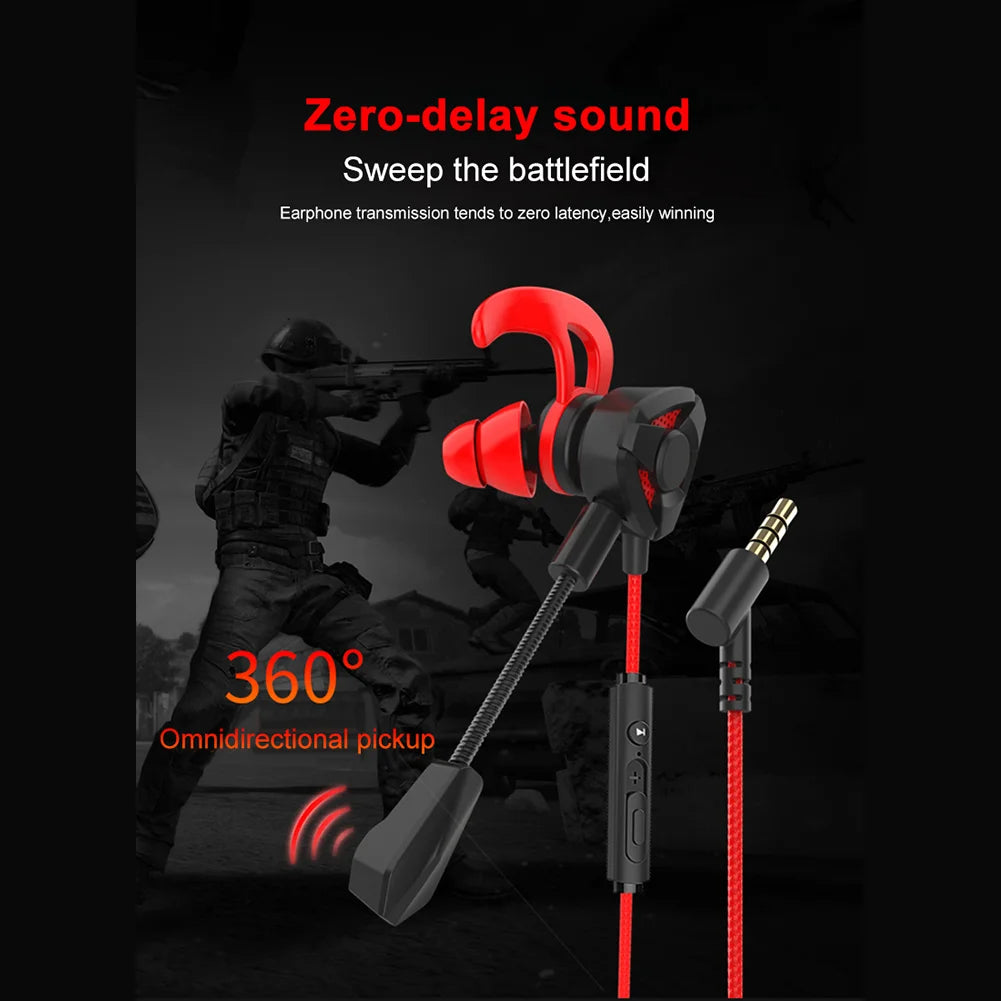 OLAF 3.5mm Wired Headphones Gaming Headset Bass Stereo Gamer Earphones Noise Cancelling Earbuds With Dual Mic In-ear Handfree - Universal Market