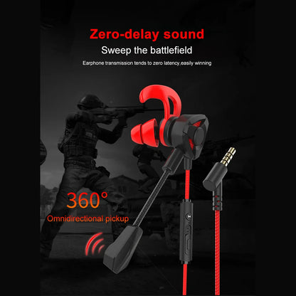 OLAF 3.5mm Wired Headphones Gaming Headset Bass Stereo Gamer Earphones Noise Cancelling Earbuds With Dual Mic In-ear Handfree - Universal Market