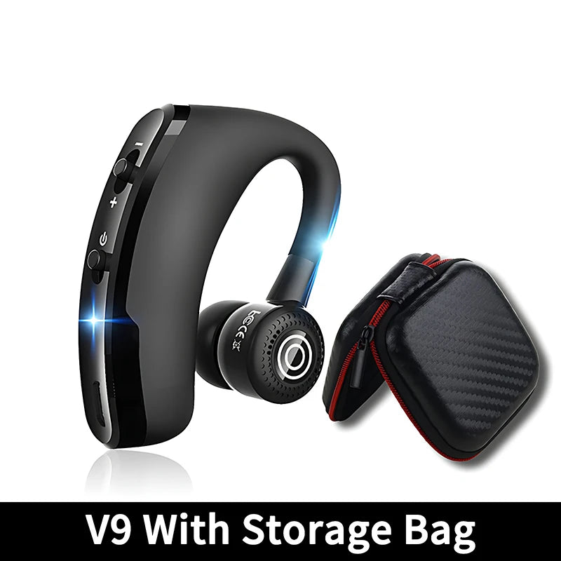 New V8 Wireless Bluetooth Single Earphone With HD Mic Stereo Headset Handsfree Call Business Headphone For Sports Driving Travel - Universal Market