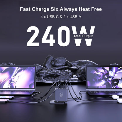 Ubigbuy 240W GaN Charger Fast Charging 140W PD3.1 PPS USB Type C Phone Quick Charger for MacBook Pro iPhone 16 Samsung Laptops