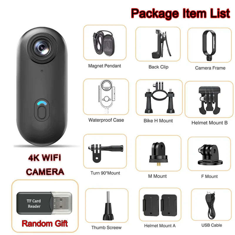 Outdoor Sports Camera In Helmet Motorcycle Bike Sport Mini Filming Bicycle Action 4K Professional Body Cam And Video Cameras Mtb