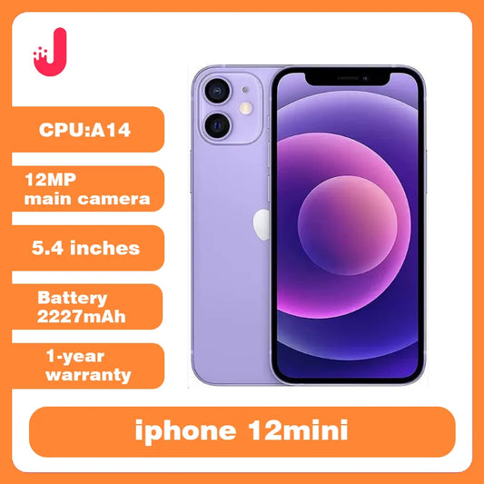 Used iPhone 12 Mini 5G Smartphone Original Mobile Phone with iOS A14 4GB RAM & 64/128/256 GB Storage 5.4'' Dual 12MP Camera - Universal Market