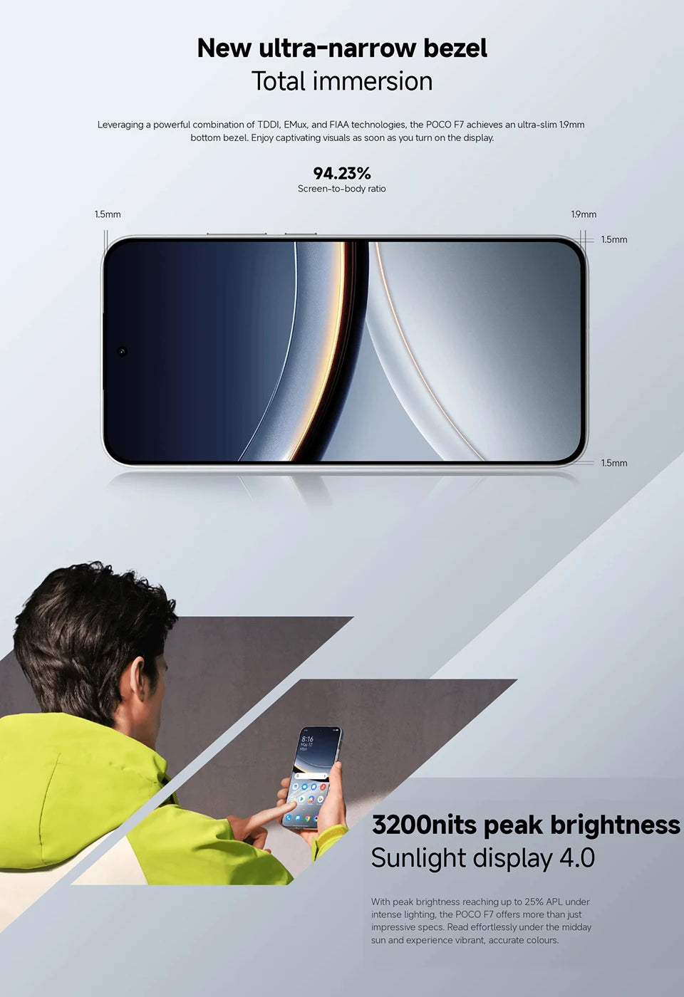 POCO F7 Global Version Smartphone Snapdragon® 8s Gen 4 90W 6500mAh Battery 6.83" 1.5K AMOLED Display 50MP Camera 5G NFC