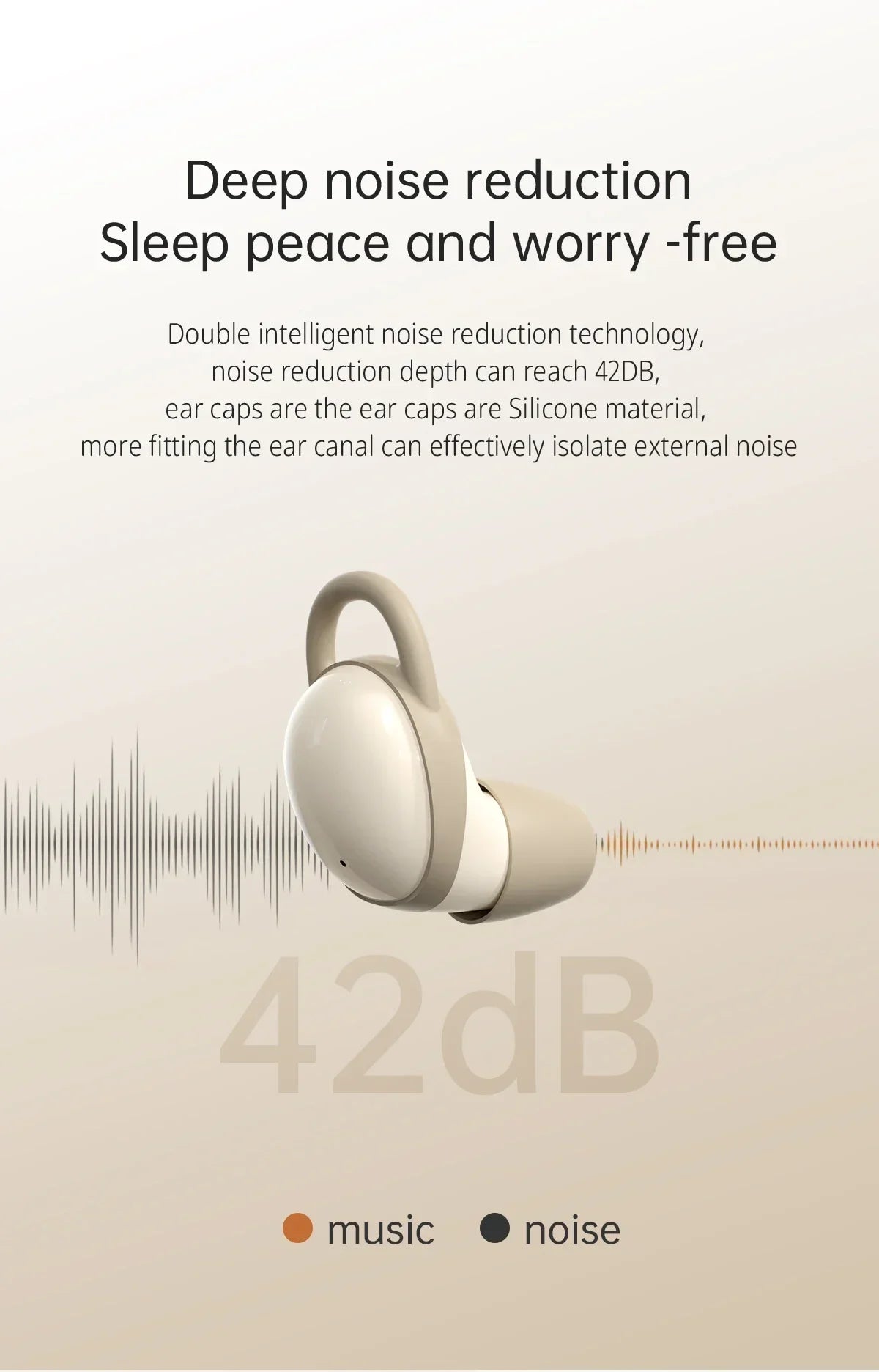 Xiaomi Bluetooth Earphones 999 TWS Sleep Noise Reduction Invisible Earphones in Ear Wearing Comfortable Sleep Earphones - Universal Market