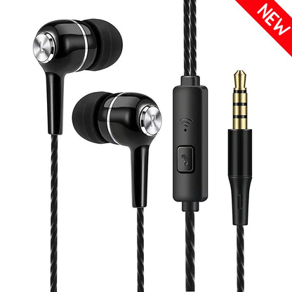 3.5mm Wired Earphone In Ear Headset HIFI Heavy Bass Earbuds Monitor Sports Headset Stereo Music Gaming Headphone With Microphone - Universal Market