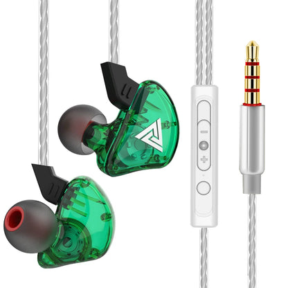Original QKZ AK6 Copper Driver HiFi Wired Earphone 3.5MM Race Sport Headphone Bass Stereo Headset Music Earbuds In Ear With Mic - Universal Market