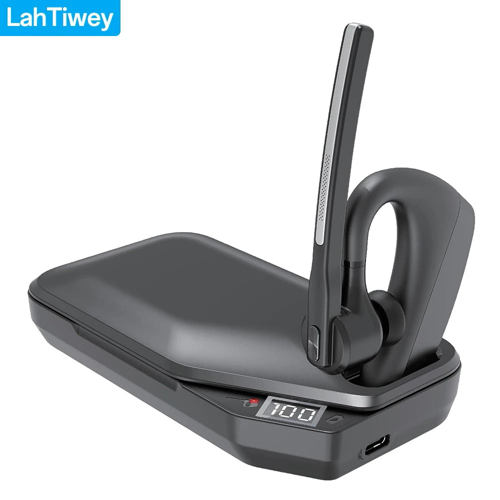 Bluetooth Headset, Wireless Earpiece with Charging Case, Bluetooth Headphones with Dual-Mic Noise Cancelling for Trucker Office - Universal Market