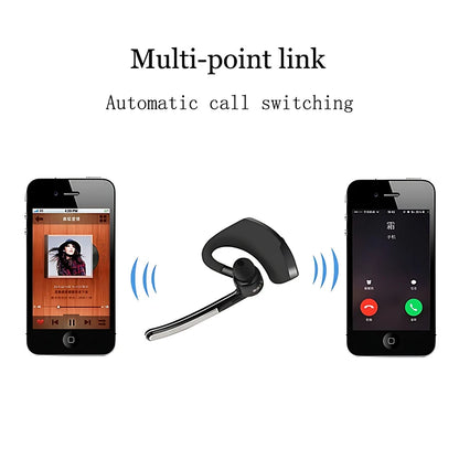 New V8 Wireless Bluetooth Single Earphone With HD Mic Stereo Headset Handsfree Call Business Headphone For Sports Driving Travel - Universal Market