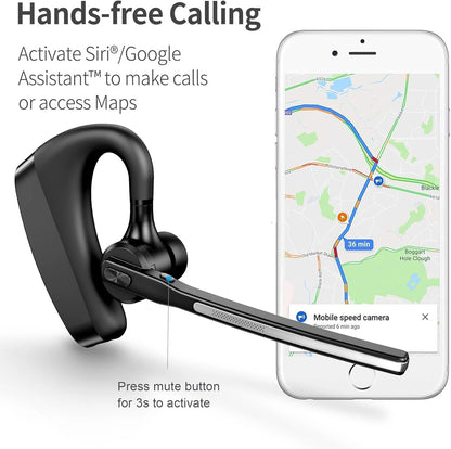 Bluetooth Headset, Wireless Earpiece with Charging Case, Bluetooth Headphones with Dual-Mic Noise Cancelling for Trucker Office - Universal Market
