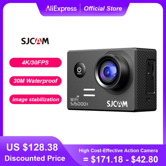 SJCAM SJ5000X Elite Action Camera 4K FHD Video 30M Waterproof 2.4G WiFi Action Original Camera Sports Camera Bicycle Helmet