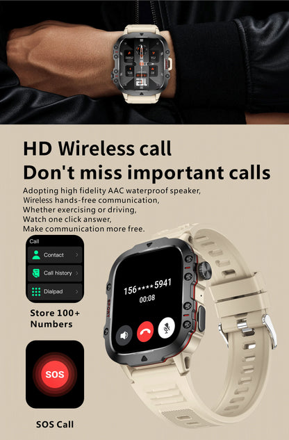 2025 Outdoor Smart Watch Men 2.01" Screen 3ATM Waterproof Watches Bluetooth Call Ai Voice Sport Smartwatch For Android IOS Phone
