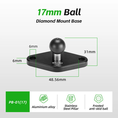 FANAUE 1 Inch Ball Adapter Aluminum alloy 25/20/17mm Diamond Ball Base, Square Ball Base Compatible with RAM Mounts Arm