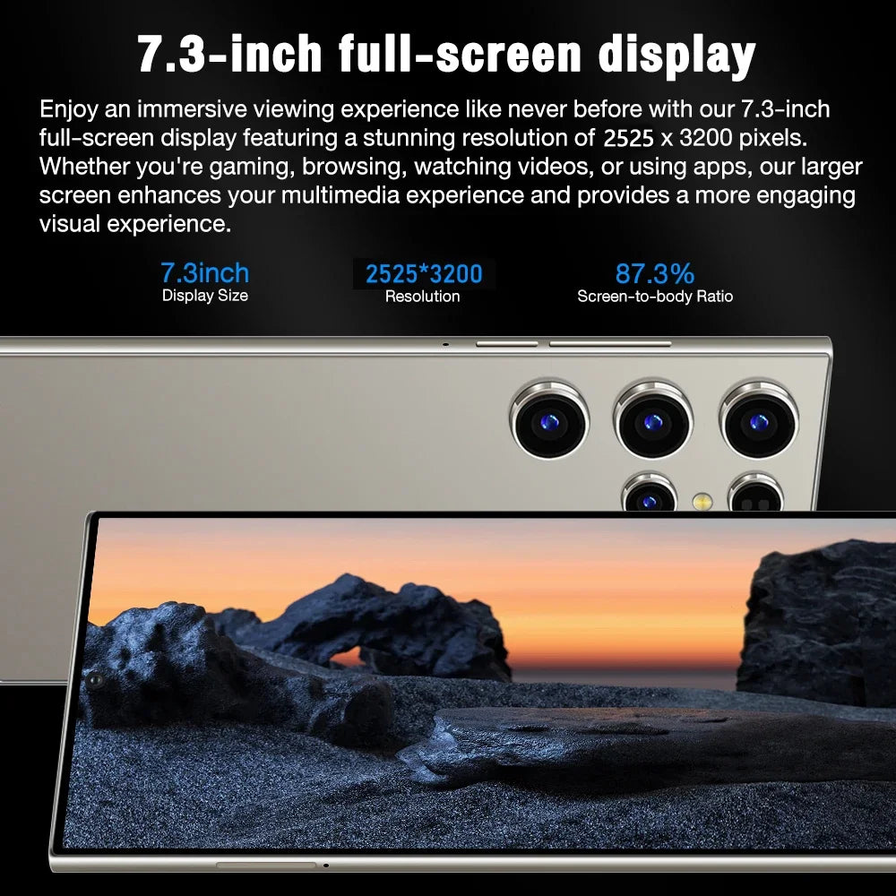 Global Edition  2026 HOT S26 Ultra NEW 7.3HD Original Smart Dual Card 7800mAh Battery Facial Recognition Function