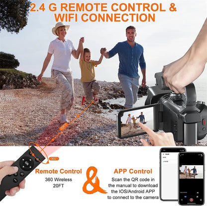 64MP 4K 60FPS Camcorder For Tiktok Youtube Video Camera Rotate Touch Screen Photography Camera WIFI Streaming Webcam Recorder - Universal Market