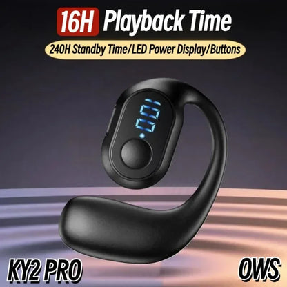 NEW KY2 PRO Wireless Earphones Air Conduction OWS Headphone HiFi Ear-Hook Music Sports Noise Cancel Headset For All Smartphones - Universal Market