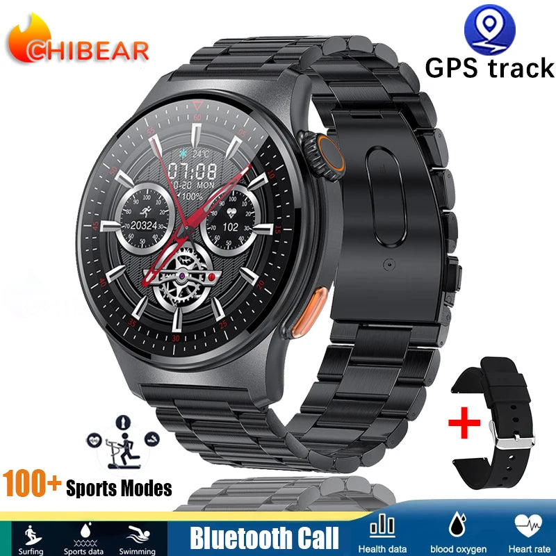 2025 New Outdoor Sport Smart Watch GPS Track Health Monitoring AI Voice Waterproof Fitness Bluetooth Call Smartwatch For HUAWEI