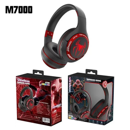 Disney Marvel Headphones Bluetooth Wireless Foldable Music Earphones Spider Man Noise Reduction Game Headset Anime Cartoon M7000 - Universal Market