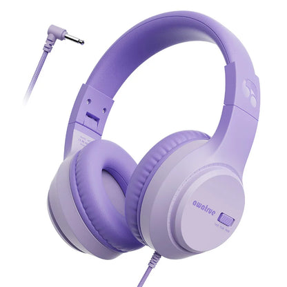 AWATRUE HK07 Kids Wired Headphones Stereo Sound Earphone with Mic Music Study Headset Limited Volume 74dB/85dB for Children - Universal Market