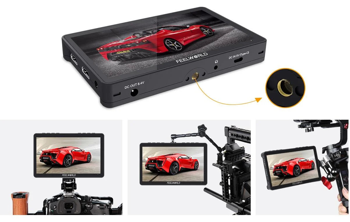 FEELWORLD F5 Pro V4 6 Inch on DSLR Camera Field Monitor Touch Screen 3D LUT FHD1920 1080 4K HDMI Video Focus Assist for Gimbal