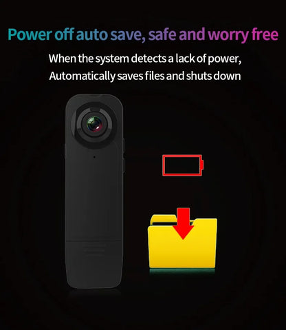 HD 1080P Mini Camera With 64G Card Clip Digtal Bodycam Video Recorder Night Vision Motion Detect PC Webcam Camcorder Micro Body - Universal Market
