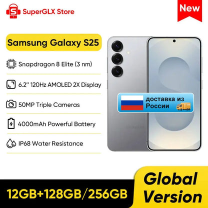 2025 New Samsung Galaxy S25 AI Smartphone Snapdragon 8 Elite 6.2"Dynamic 120Hz AMOLED 2X Screen 4000mAh Battery IP68 Samsung S25