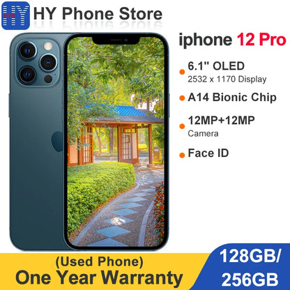 Apple iPhone 12 pro 128GB/256GB ROM Unlocked  A14 Bionic Chip With Face ID 6.1" 2532 x 1170 OLED Screen12MP Camera - Universal Market
